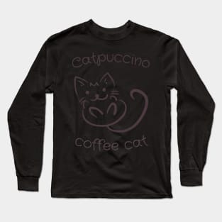 Coffee Cat Catpuccino Long Sleeve T-Shirt